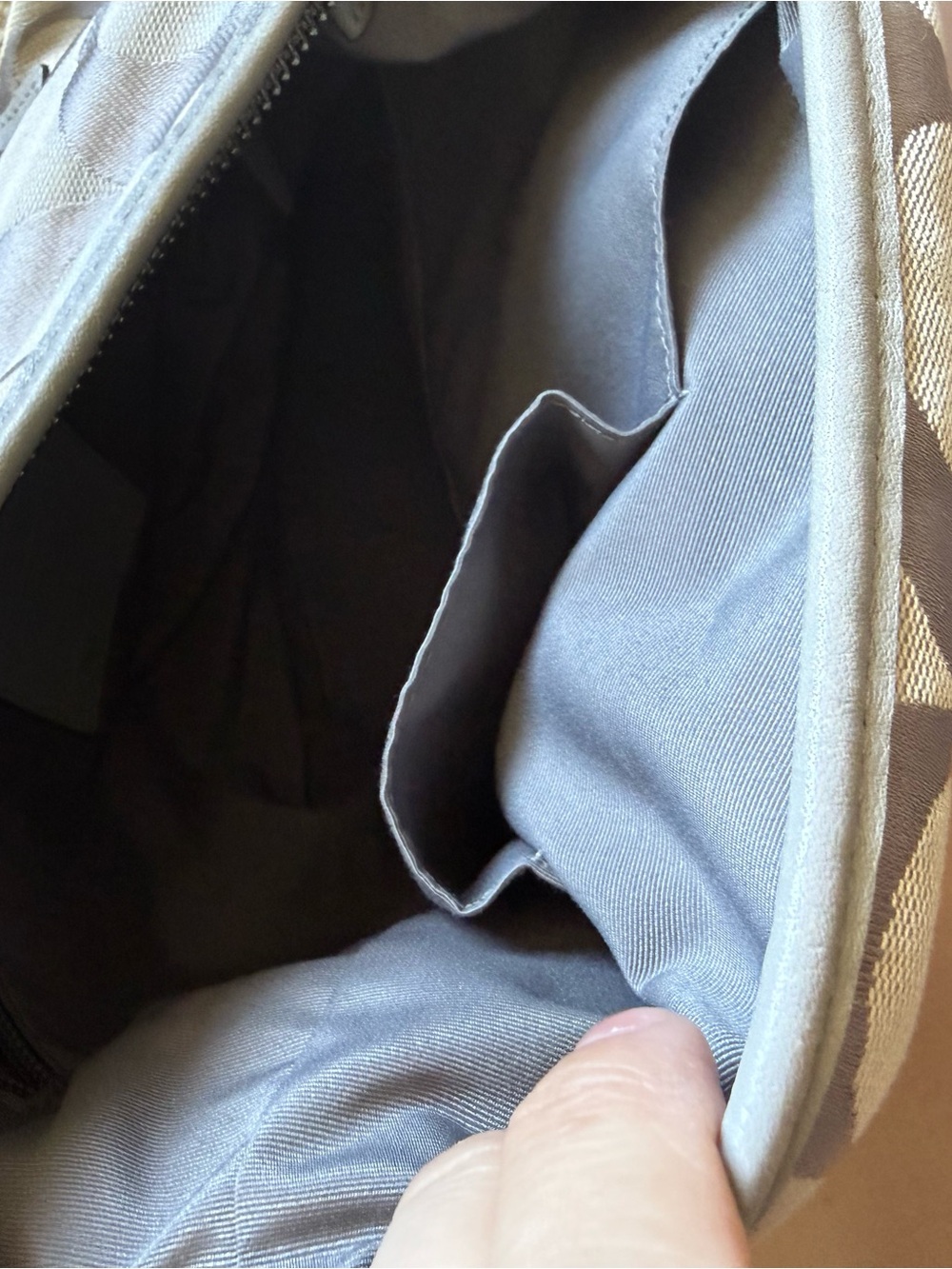 Coach Gray Signature Crossbody Hobo Bag - Picture 7 of 9